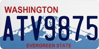 WA license plate ATV9875