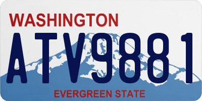 WA license plate ATV9881