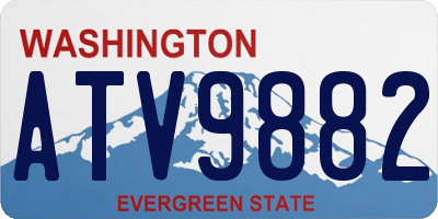 WA license plate ATV9882