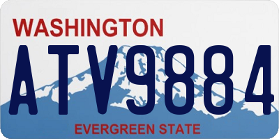 WA license plate ATV9884