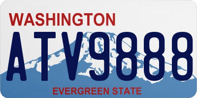 WA license plate ATV9888