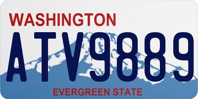 WA license plate ATV9889