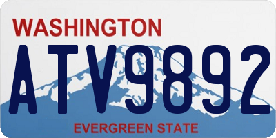 WA license plate ATV9892