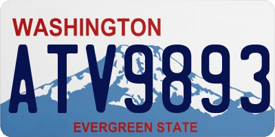 WA license plate ATV9893