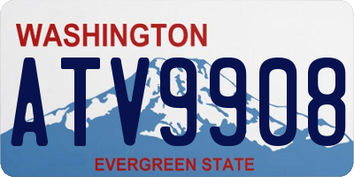 WA license plate ATV9908