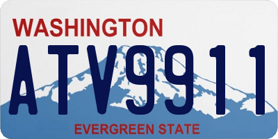 WA license plate ATV9911