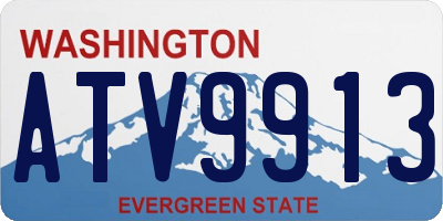 WA license plate ATV9913