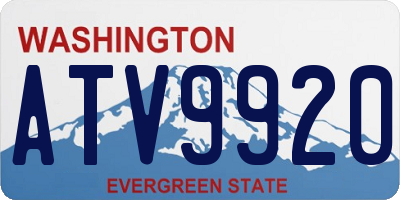 WA license plate ATV9920