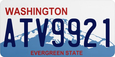 WA license plate ATV9921