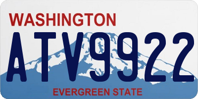 WA license plate ATV9922