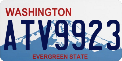 WA license plate ATV9923