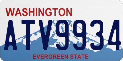 WA license plate ATV9934