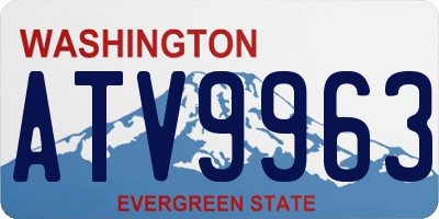 WA license plate ATV9963