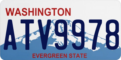 WA license plate ATV9978