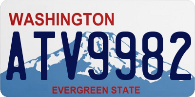 WA license plate ATV9982