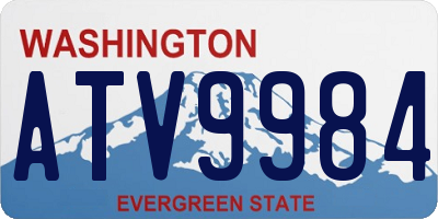 WA license plate ATV9984
