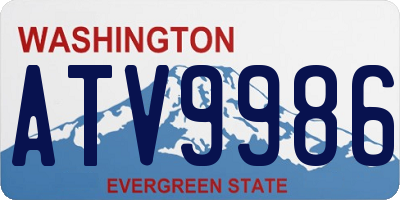 WA license plate ATV9986