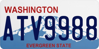 WA license plate ATV9988