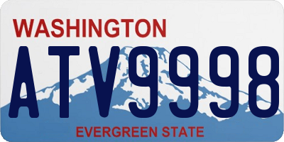 WA license plate ATV9998