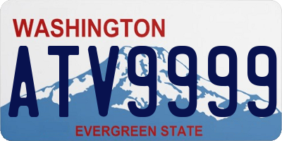 WA license plate ATV9999