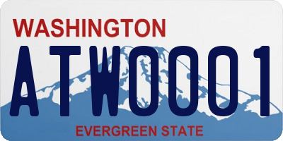 WA license plate ATW0001