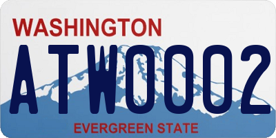 WA license plate ATW0002