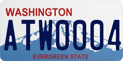 WA license plate ATW0004