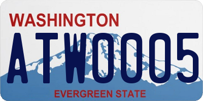 WA license plate ATW0005