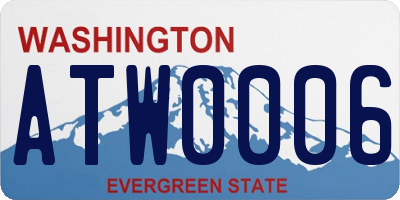 WA license plate ATW0006