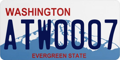 WA license plate ATW0007