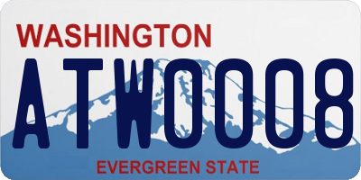 WA license plate ATW0008