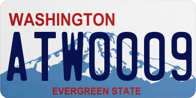 WA license plate ATW0009