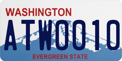 WA license plate ATW0010
