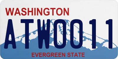 WA license plate ATW0011