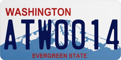 WA license plate ATW0014
