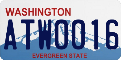 WA license plate ATW0016