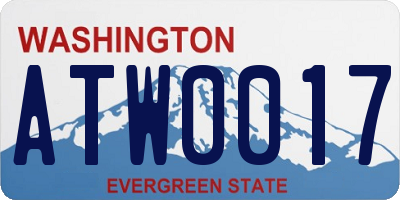 WA license plate ATW0017