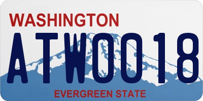 WA license plate ATW0018