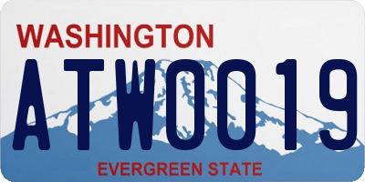 WA license plate ATW0019