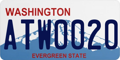WA license plate ATW0020