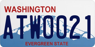 WA license plate ATW0021