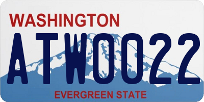 WA license plate ATW0022
