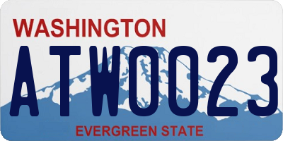 WA license plate ATW0023