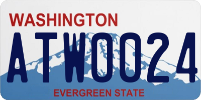 WA license plate ATW0024