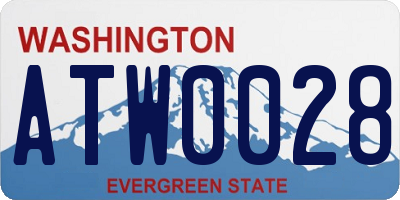 WA license plate ATW0028