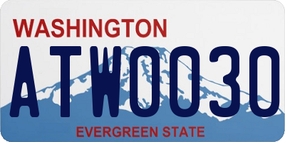 WA license plate ATW0030