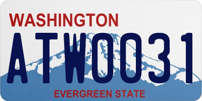 WA license plate ATW0031
