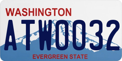WA license plate ATW0032