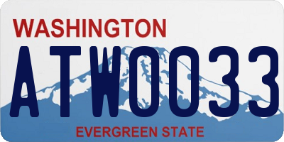 WA license plate ATW0033