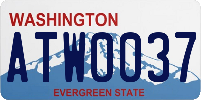 WA license plate ATW0037